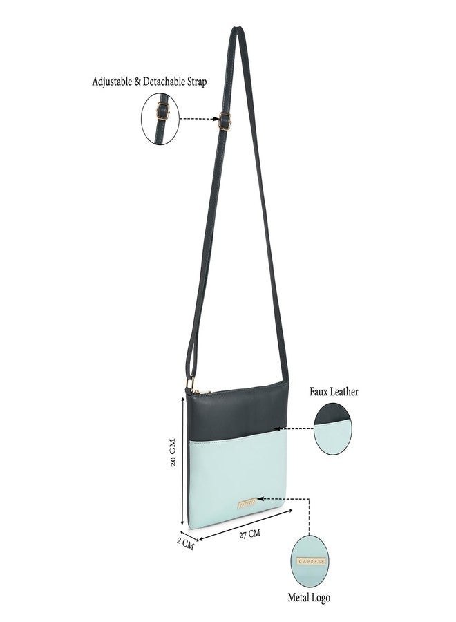 كابريس حقيبة كتف متوسطة الحجم من كابريس كيوي للنساء، مزودة بحزام قابل للتعديل وسحاب إغلاق لراحة الارتداء | حقيبة يد متعددة الاستخدامات للاستخدام اليومي والسفر والمناسبات الخاصة (أزرق داكن) - Image 3